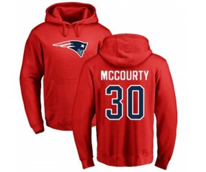 New England Patriots #30 Jason McCourty Red Name & Number Logo Pullover Hoodie