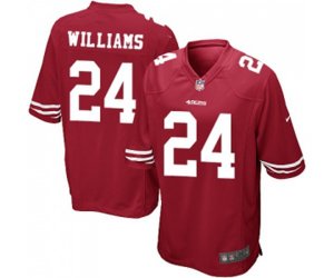 San Francisco 49ers #24 K\'Waun Williams Game Red Team Color Football Jersey