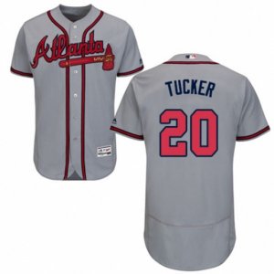 Atlanta Braves #20 Preston Tucker Grey Road Flex Base Authentic Collection MLB Jersey