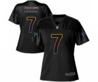 Women Carolina Panthers #7 Kyle Allen Game Black Fashion Football Jersey