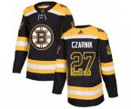 Adidas Boston Bruins #27 Austin Czarnik Authentic Black Drift Fashion NHL Jersey