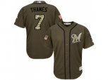Milwaukee Brewers #7 Eric Thames Green Salute to Service Stitched MLB Jersey