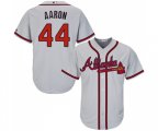 Atlanta Braves #44 Hank Aaron Replica Grey Road Cool Base Baseball Jersey