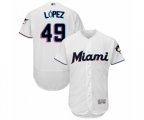 Miami Marlins Pablo Lopez White Home Flex Base Authentic Collection Baseball Player Jersey