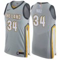 Cleveland Cavaliers #34 Tyrone Hill Authentic Gray NBA Jersey - City Edition