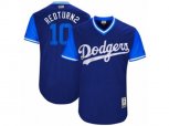 Los Angeles Dodgers #10 Justin Turner Redturn2 Authentic Navy Blue 2017 Players Weekend MLB Jersey