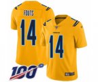 Los Angeles Chargers #14 Dan Fouts Limited Gold Inverted Legend 100th Season Football Jersey