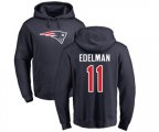 New England Patriots #11 Julian Edelman Navy Blue Name & Number Logo Pullover Hoodie