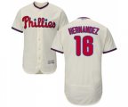 Philadelphia Phillies #16 Cesar Hernandez Cream Alternate Flex Base Authentic Collection Baseball Jersey