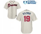Atlanta Braves #19 Scott Kazmir Replica Cream Alternate 2 Cool Base Baseball Jersey