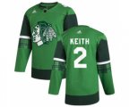 Chicago Blackhawks #2 Duncan Keith 2020 St. Patrick's Day Stitched Hockey Jersey Green