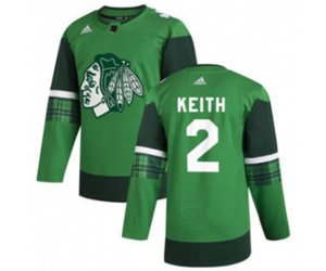 Chicago Blackhawks #2 Duncan Keith 2020 St. Patrick\'s Day Stitched Hockey Jersey Green