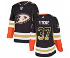 Anaheim Ducks #37 Nick Ritchie Authentic Black Drift Fashion Hockey Jersey