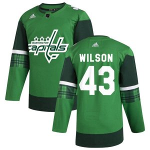 Washington Capitals #43 Tom Wilson Adidas 2020 St. Patrick\'s Day Stitched NHL Jersey Green