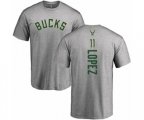 Milwaukee Bucks #11 Brook Lopez Ash Backer T-Shirt