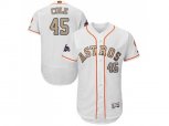 Houston Astros #45 Gerrit Cole White FlexBase Authentic 2018 Gold Program Cool Base Stitched Baseball Jersey