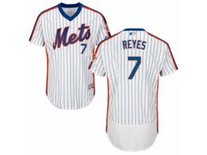 New York Mets #7 Jose Reyes White Royal Flexbase Authentic Collection MLB Jersey