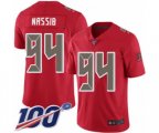 Tampa Bay Buccaneers #94 Carl Nassib Limited Red Rush Vapor Untouchable 100th Season Football Jersey