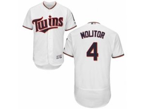 Minnesota Twins #4 Paul Molitor White Flexbase Authentic Collection MLB Jersey