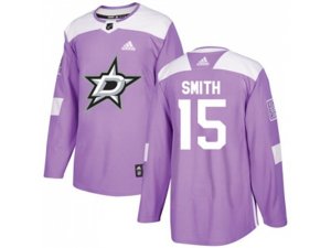 Dallas Stars #15 Bobby Smith Purple Authentic Fights Cancer Stitched NHL Jersey