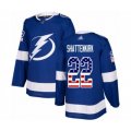 Tampa Bay Lightning #22 Kevin Shattenkirk Authentic Blue USA Flag Fashion Hockey Jersey
