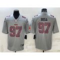 San Francisco 49ers #97 Nick Bosa LOGO Grey Atmosphere Fashion 2022 Vapor Untouchable Stitched Limited Jersey