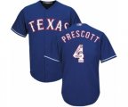 Texas Rangers #4 Dak Prescott Authentic Royal Blue Team Logo Fashion Cool Base Baseball Jersey