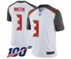 Tampa Bay Buccaneers #3 Jameis Winston White Vapor Untouchable Limited Player 100th Season Football Jersey