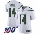 New York Jets #14 Sam Darnold White Vapor Untouchable Limited Player 100th Season NFL Jersey