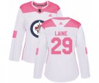 Women Winnipeg Jets #29 Patrik Laine Authentic White Pink Fashion NHL Jersey