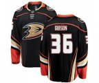 Anaheim Ducks #36 John Gibson Fanatics Branded Black Home Breakaway Hockey Jersey