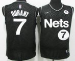 Brooklyn Nets #7 Kevin Durant Black Nike Swingman 2021 Earned Edition Stitched Jersey With Sponsor Logo