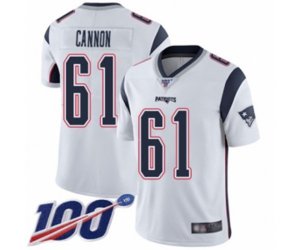 New England Patriots #61 Marcus Cannon White Vapor Untouchable Limited Player 100th Season Football Jersey