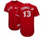 Toronto Blue Jays #13 Lourdes Gurriel Jr. Scarlet Alternate Flex Base Authentic Collection Alternate Baseball Player Jersey