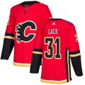Calgary Flames #31 Eddie Lack Premier Red Home NHL Jersey