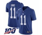 New York Giants #11 Phil Simms Royal Blue Team Color Vapor Untouchable Limited Player 100th Season Football Jersey