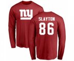 New York Giants #86 Darius Slayton Red Name & Number Logo Long Sleeve T-Shirt