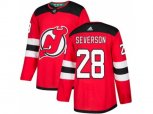 New Jersey Devils #28 Damon Severson Red Home Authentic Stitched NHL Jersey