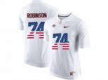2016 US Flag Fashion Alabama Crimson Tide Cam Robinson #74 College Football Limited Jersey - White