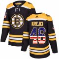 Boston Bruins #46 David Krejci Authentic Black USA Flag Fashion NHL Jersey