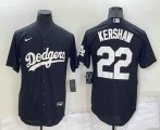 Los Angeles Dodgers #22 Clayton Kershaw Black Turn Back The Clock Stitched Cool Base Jersey