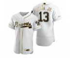Atlanta Braves #13 Ronald Acuna Jr. Nike White Authentic Golden Edition Jersey