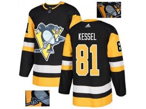 Adidas Pittsburgh Penguins #81 Phil Kessel Black Home Authentic Fashion Gold Stitched NHL Jersey