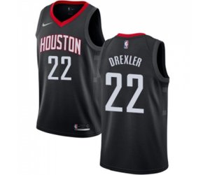 Houston Rockets #22 Clyde Drexler Swingman Black Alternate NBA Jersey Statement Edition