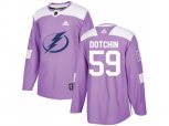 Tampa Bay Lightning #59 Jake Dotchin Purple Authentic Fights Cancer Stitched NHL Jersey