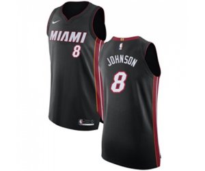 Miami Heat #8 Tyler Johnson Authentic Black Road Basketball Jersey - Icon Edition