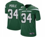New York Jets #34 Brian Poole Game Green Team Color Football Jersey