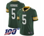 Green Bay Packers #5 Paul Hornung Green Team Color Vapor Untouchable Limited Player 100th Season Football Jersey