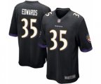 Baltimore Ravens #35 Gus Edwards Game Black Alternate Football Jersey