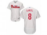 Philadelphia Phillies #8 Juan Samuel White Red Strip Flexbase Authentic Collection MLB Jersey